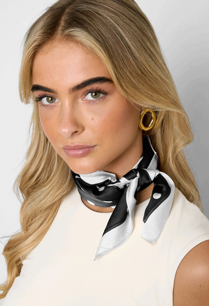 Nek sjaaltje dames Polka dots - Zwart-wit