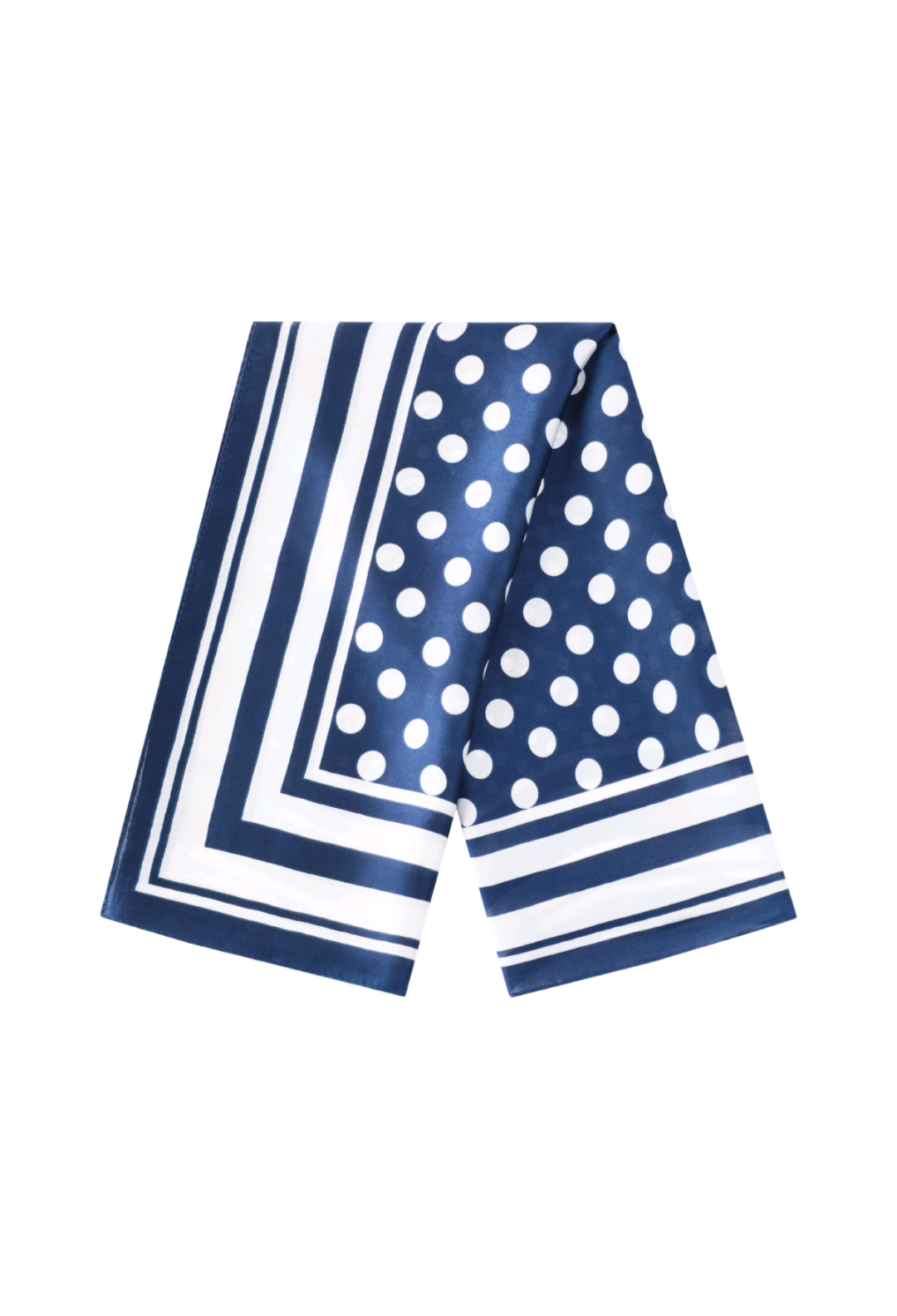 Nek sjaaltje dames Polka dots in kader - Blauw/ Wit