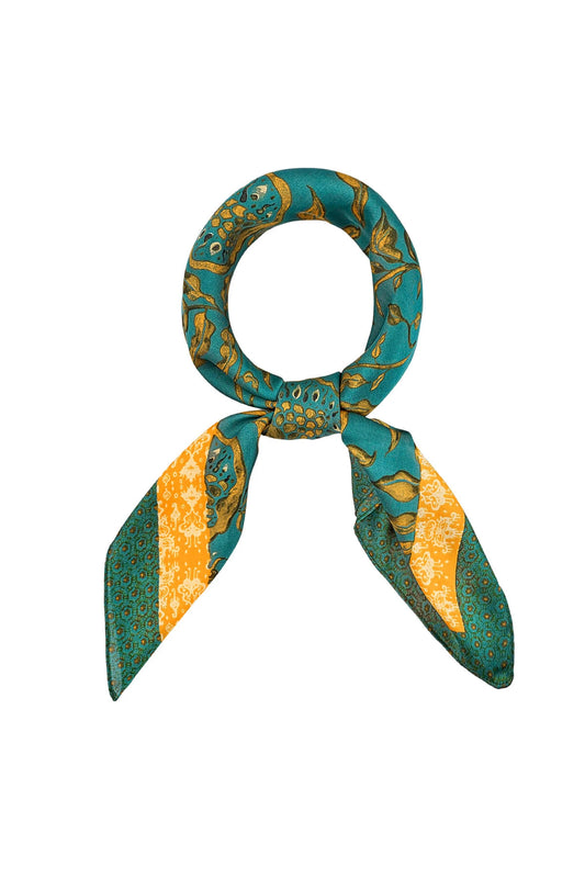 Nek sjaaltje dames groen - herfstprint