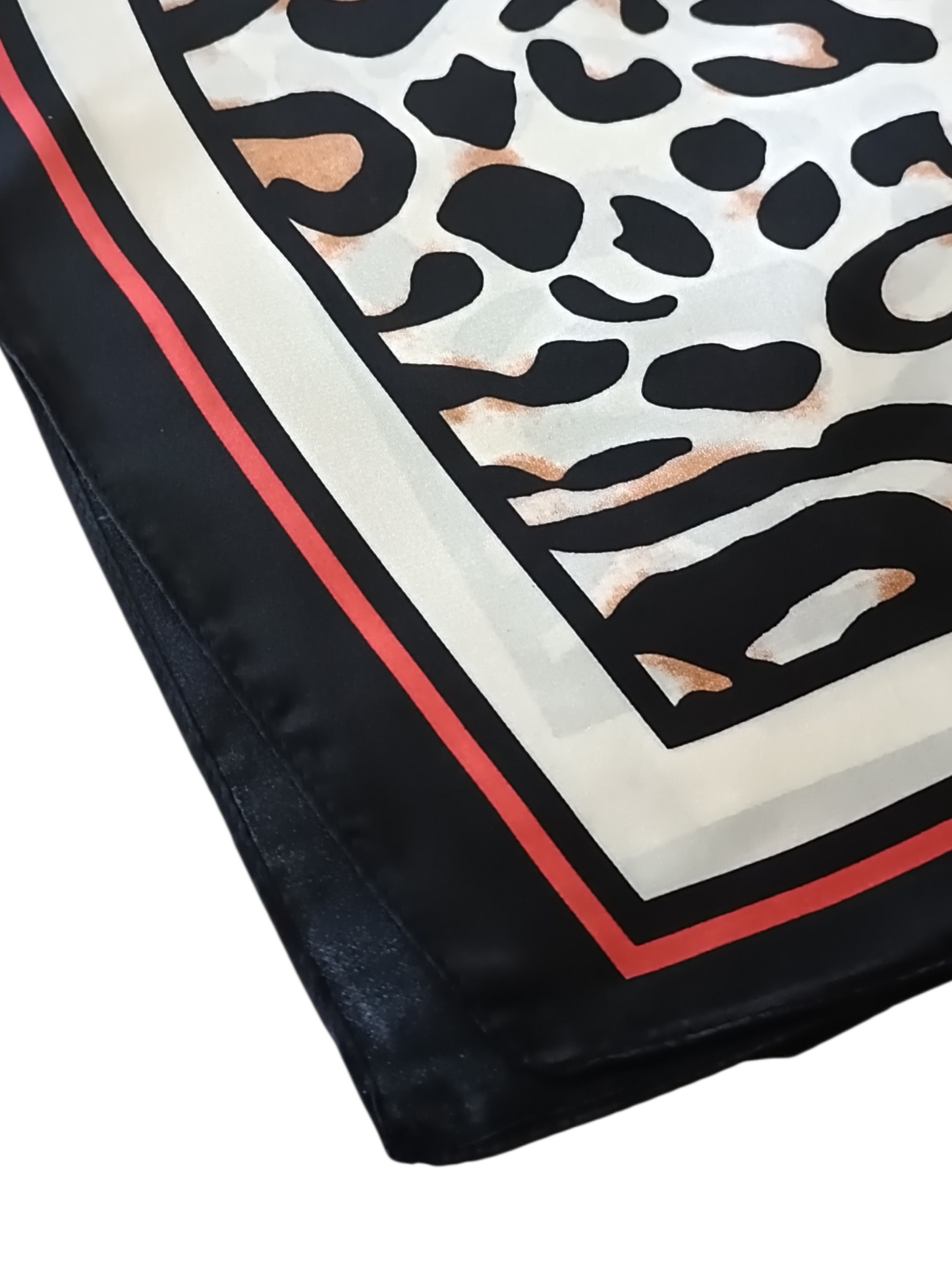 Nek sjaaltje dames Klassiek luipaard print met oranje/rode rand | Festival Ready collectie