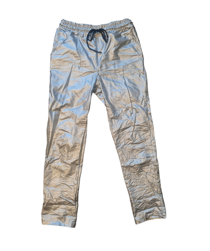 Metallic dames waxbroek - Zilver