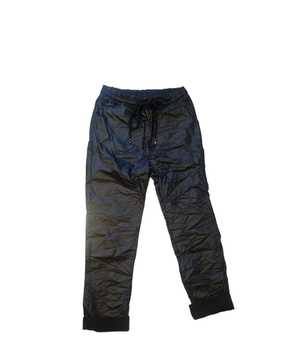 Dames waxbroek met aantrekkoord - Zwart