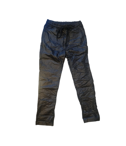 Dames waxbroek met aantrekkoord - Zwart