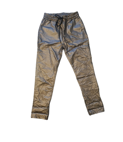 Metallic dames waxbroek - Brons