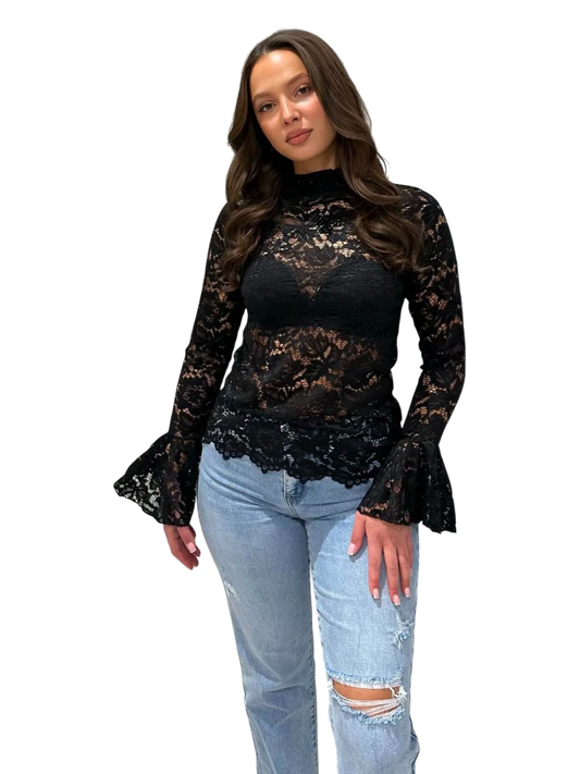 Fay - Zwarte dames kanten top | Selflove collectie