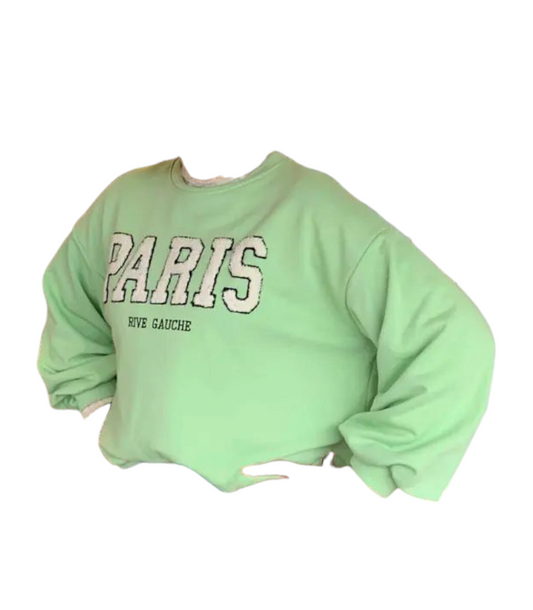 Paris sweater dames - Pistache groen | Selflove collectie