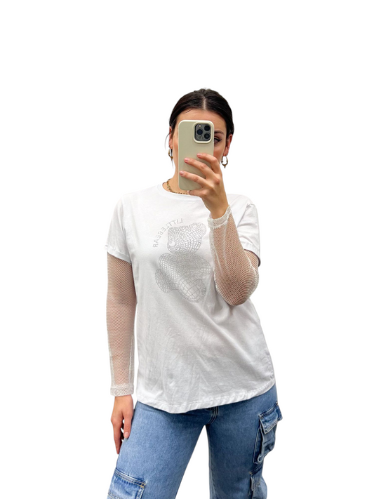 Little bear dames t-shirt met strass | Animal collectie