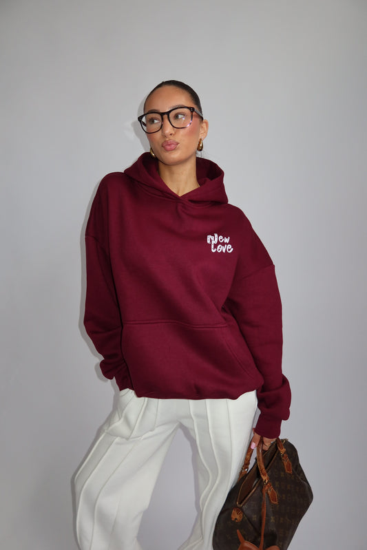 Priority hoodie Priority Ann-Fleur hoodie; New Love hoodie - Bordeaux (Burgundy)