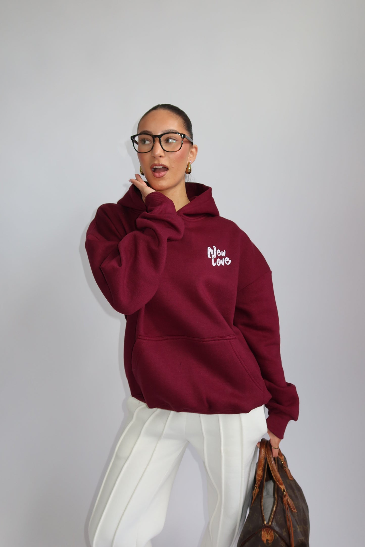 Priority hoodie Priority Ann-Fleur hoodie; New Love hoodie - Bordeaux (Burgundy)