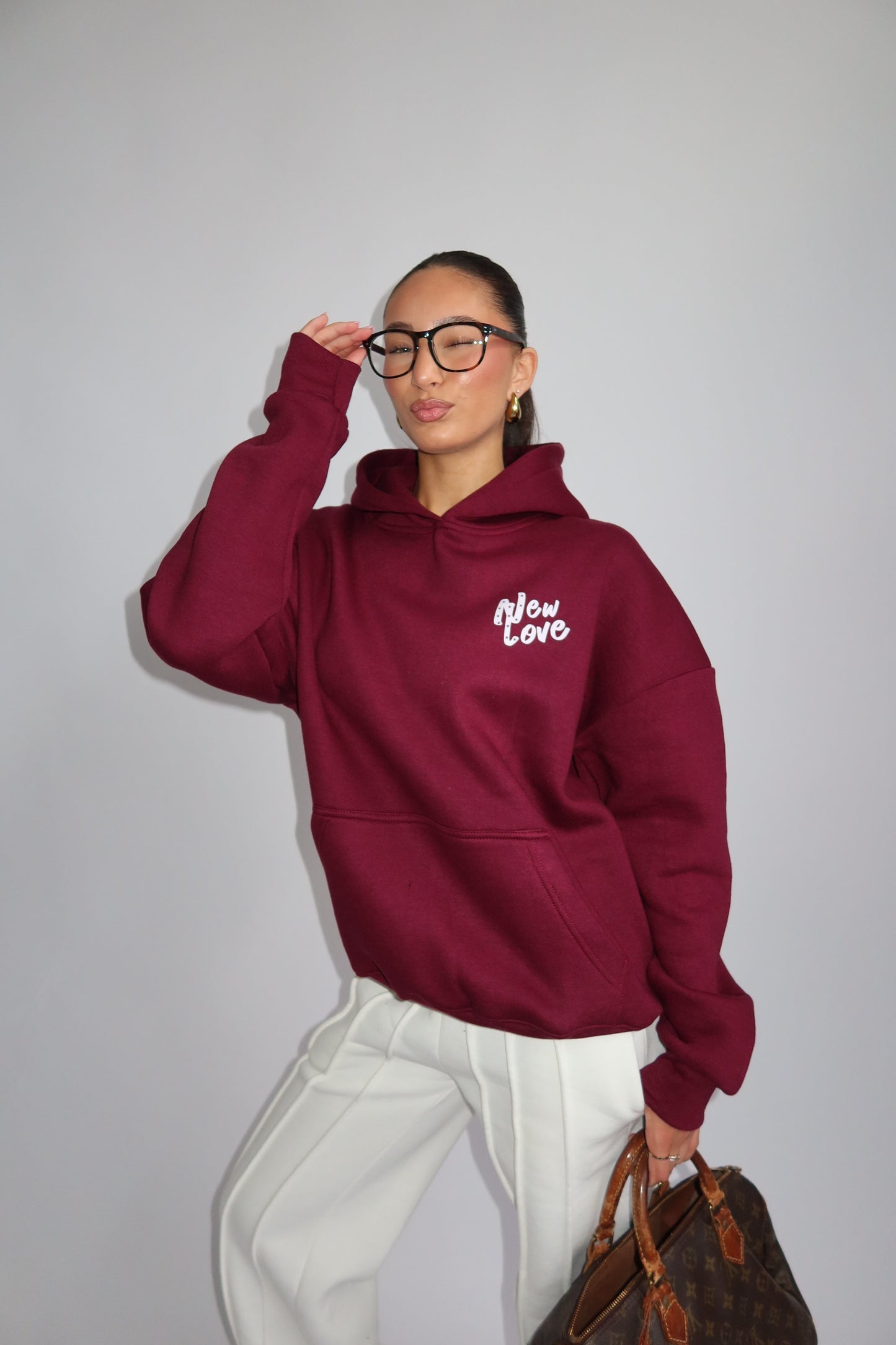 Priority hoodie Priority Ann-Fleur hoodie; New Love hoodie - Bordeaux (Burgundy)