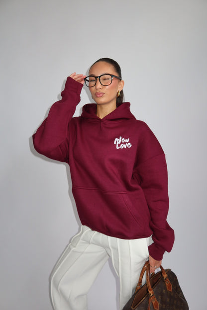 Priority hoodie Priority Ann-Fleur hoodie; New Love hoodie - Bordeaux (Burgundy)