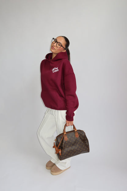 Priority hoodie Priority Ann-Fleur hoodie; New Love hoodie - Bordeaux (Burgundy)