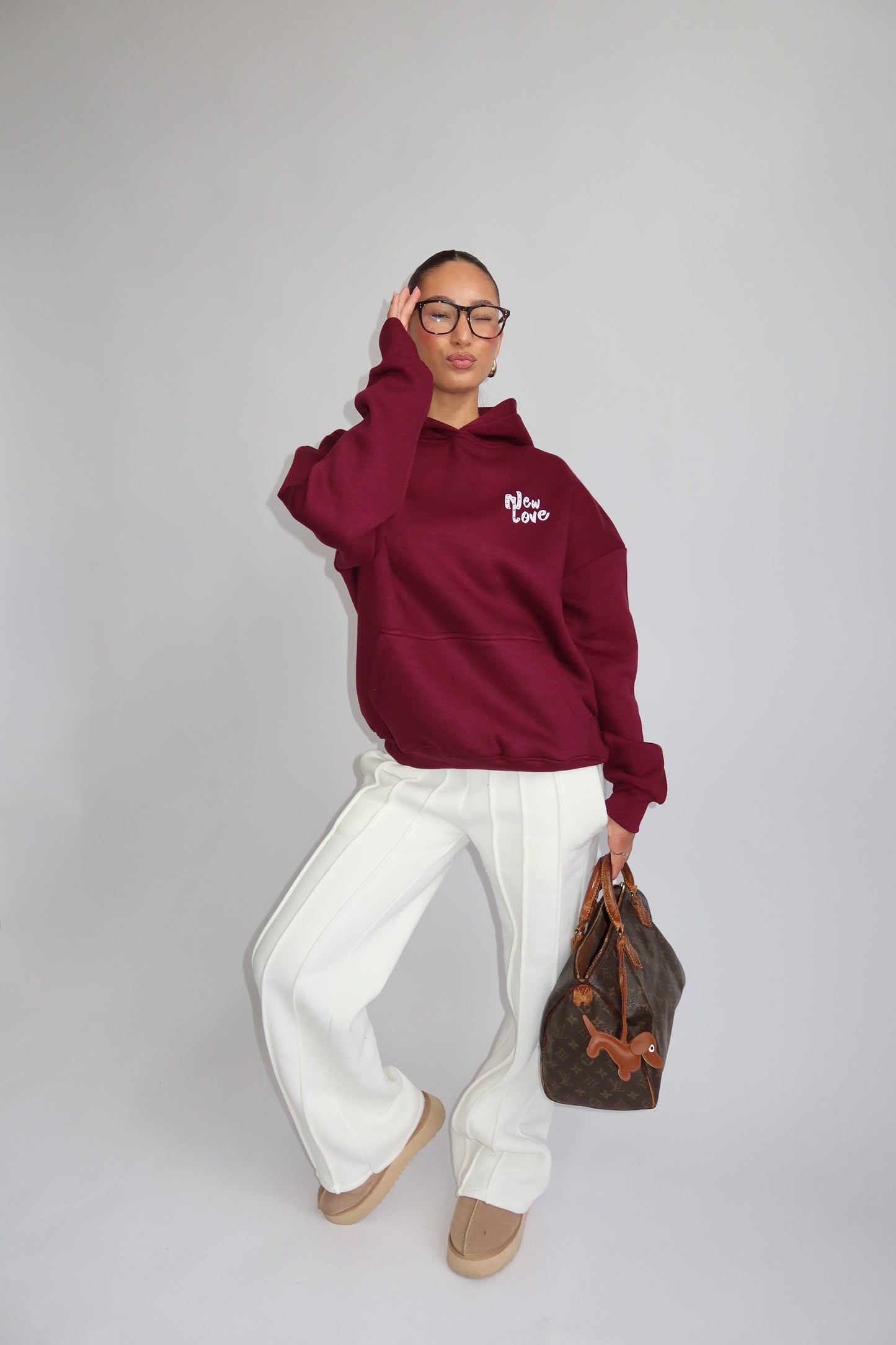 Priority hoodie Priority Ann-Fleur hoodie; New Love hoodie - Bordeaux (Burgundy)
