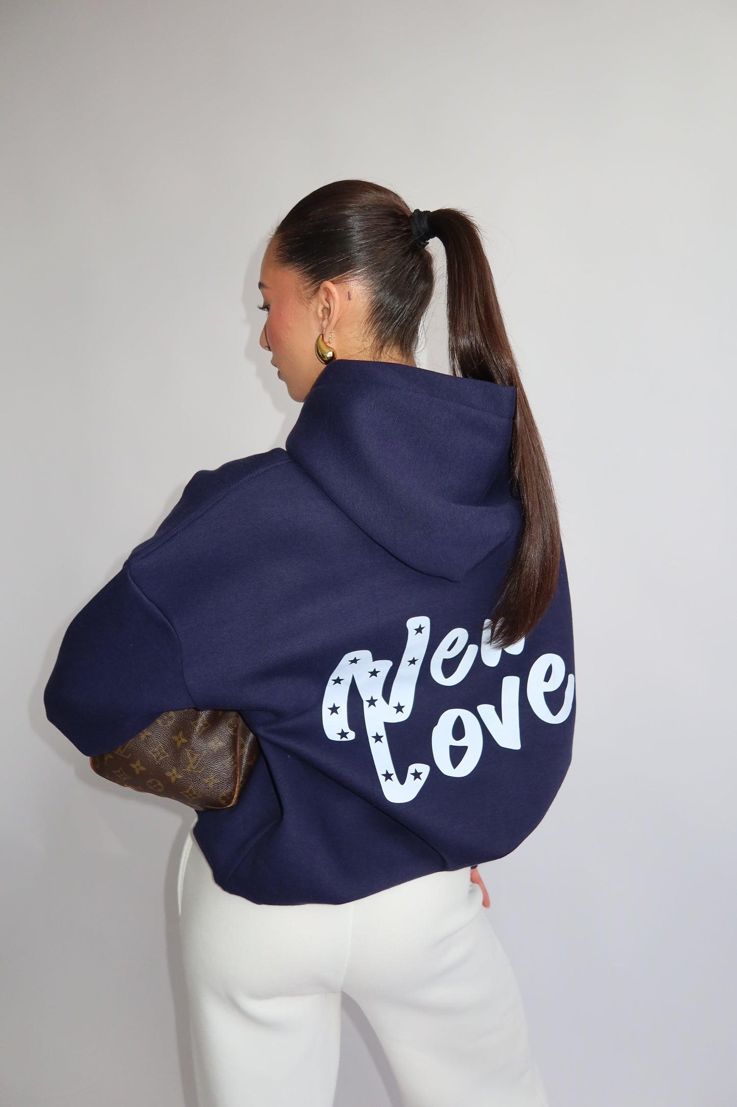 Priority hoodie Priority Ann-Fleur hoodie; New Love hoodie - Navy (Dark Blue)