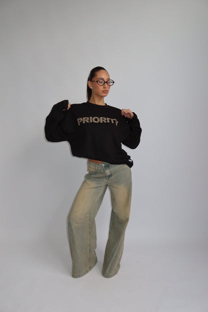 Priority Longsleeve; Priority Leopard print Longsleeve - Zwart