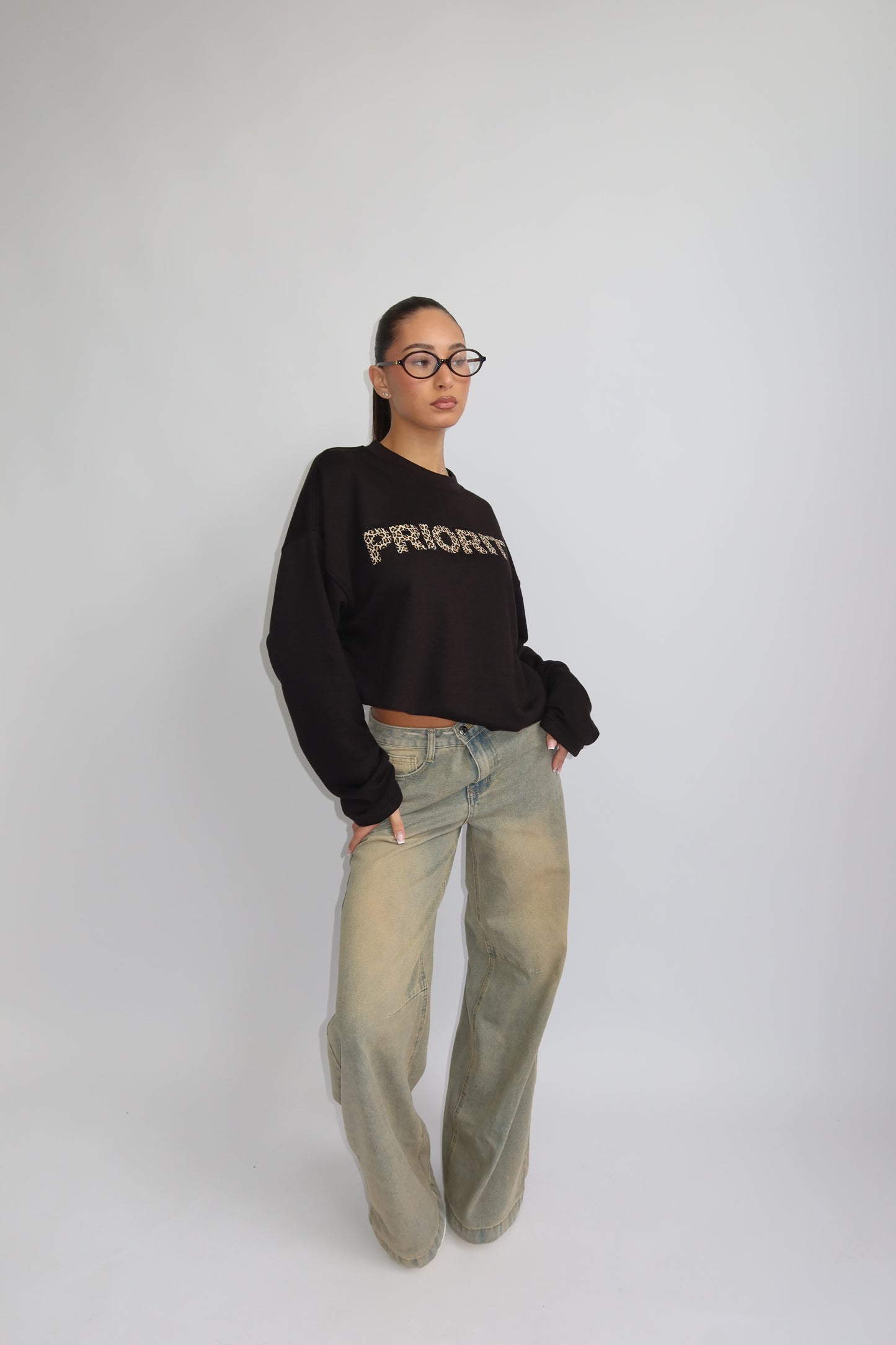 Priority Longsleeve; Priority Leopard print Longsleeve - Zwart