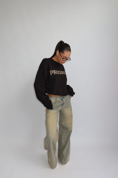 Priority Longsleeve; Priority Leopard print Longsleeve - Zwart