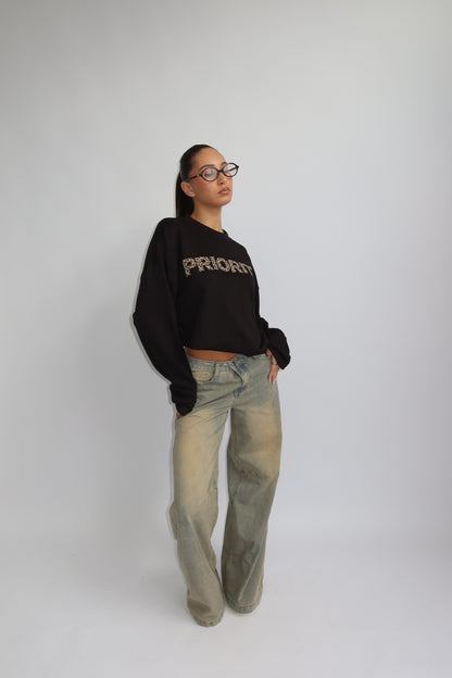 Priority Longsleeve; Priority Leopard print Longsleeve - Zwart