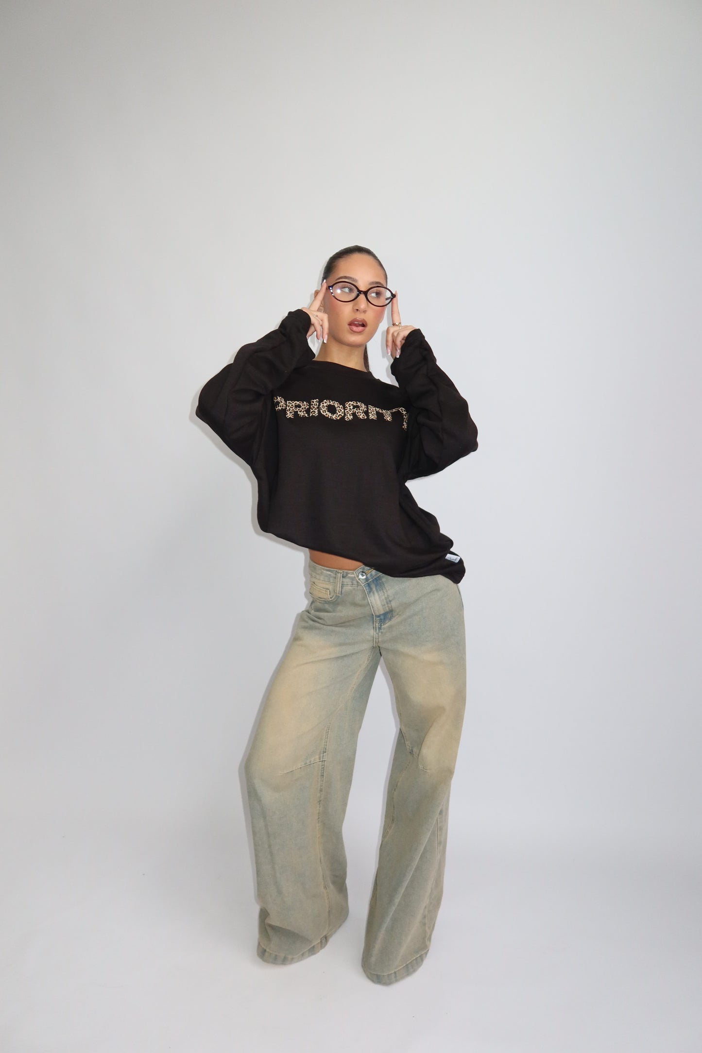 Priority Longsleeve; Priority Leopard print Longsleeve - Zwart