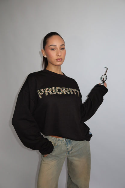 Priority Longsleeve; Priority Leopard print Longsleeve - Zwart