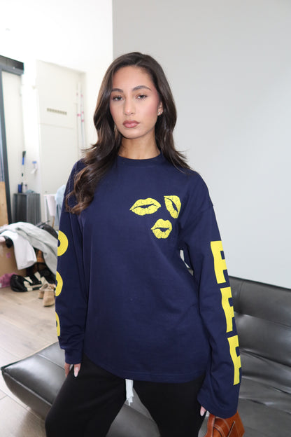 Priority PPP Longsleeve t-shirt - Blauw/ Geel