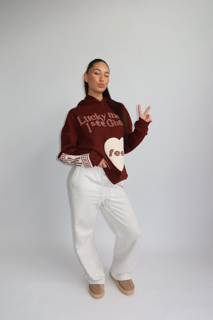 Priority Lucky Me hoodie - Bruin | Fall4me collectie 2.0