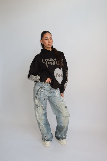 Priority Lucky Me hoodie - Zwart | Fall4me collectie 2.0