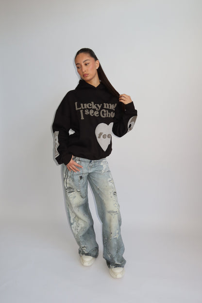 Priority Lucky Me hoodie - Zwart | Fall4me collectie 2.0