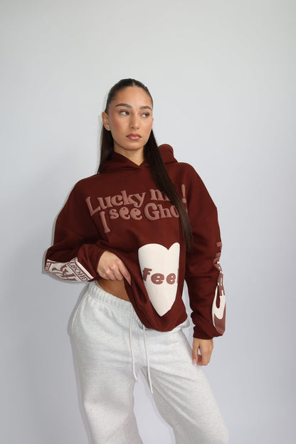 Priority Lucky Me hoodie - Bruin | Fall4me collectie 2.0