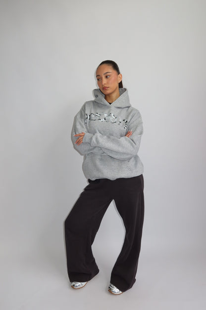 Priority hoodie; Priority Snakeprint hoodie AW25 - Marl Grey (Lichtgrijs)