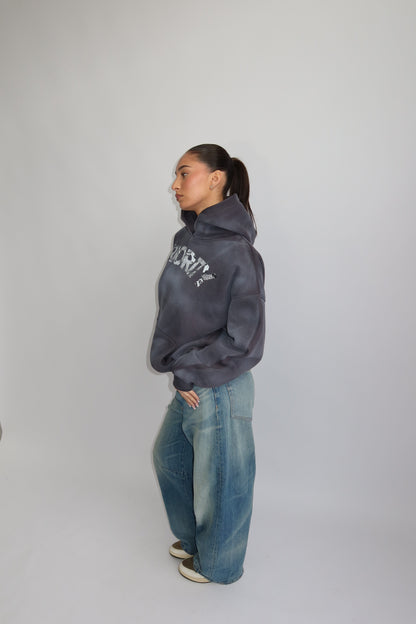 Priority hoodie; Priority Snakeprint hoodie AW25 - Denim Grey (Washed Grijs)