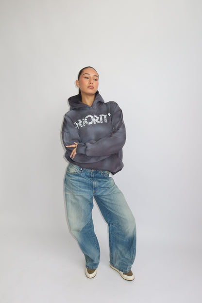 Priority hoodie; Priority Snakeprint hoodie AW25 - Denim Grey (Washed Grijs)