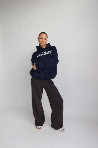 Priority hoodie; Priority Snakeprint hoodie AW25 - Marine Blue (Marineblauw/ Navy)