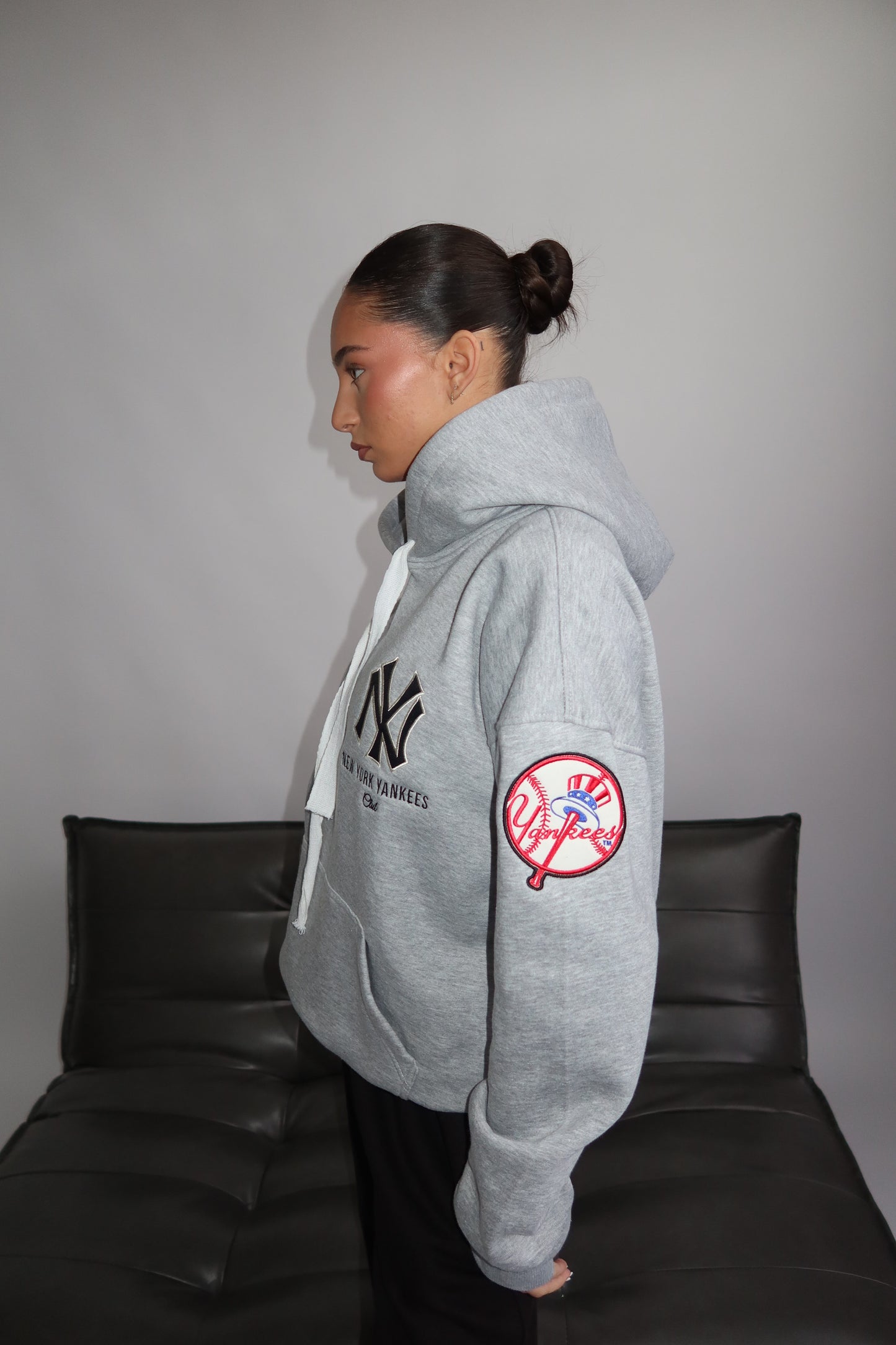 Priority hoodie; Priority Yankees hoodie - Marl Grey (Grijs)