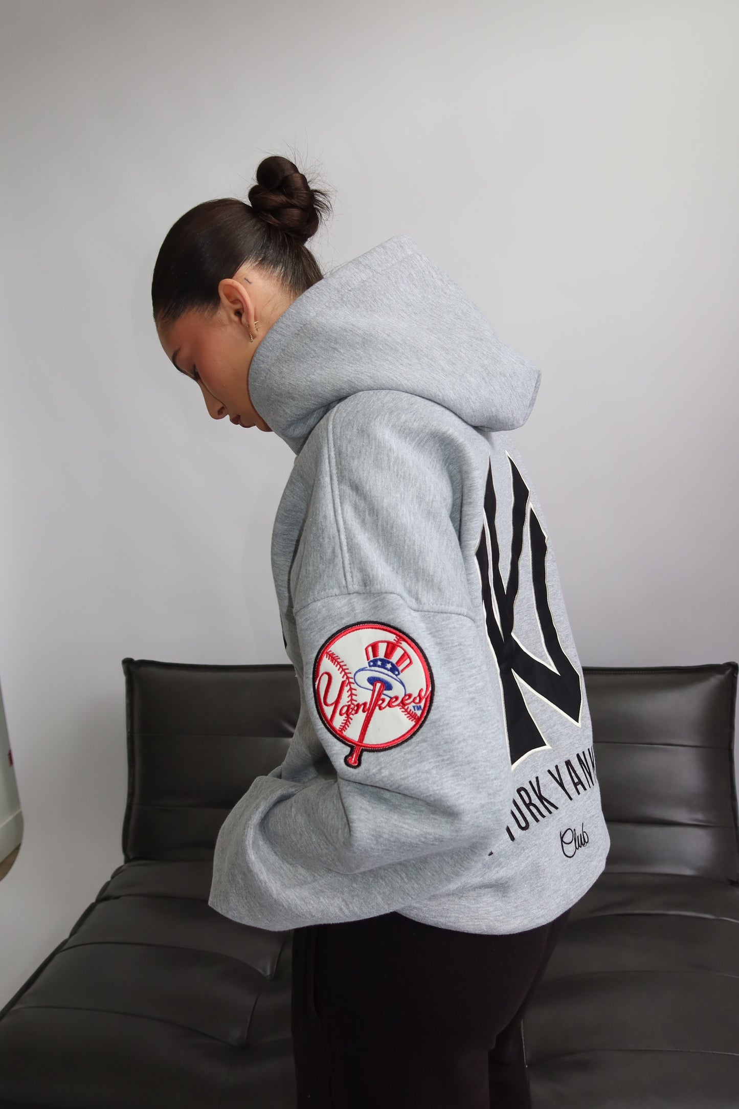 Priority hoodie; Priority Yankees hoodie - Marl Grey (Grijs)