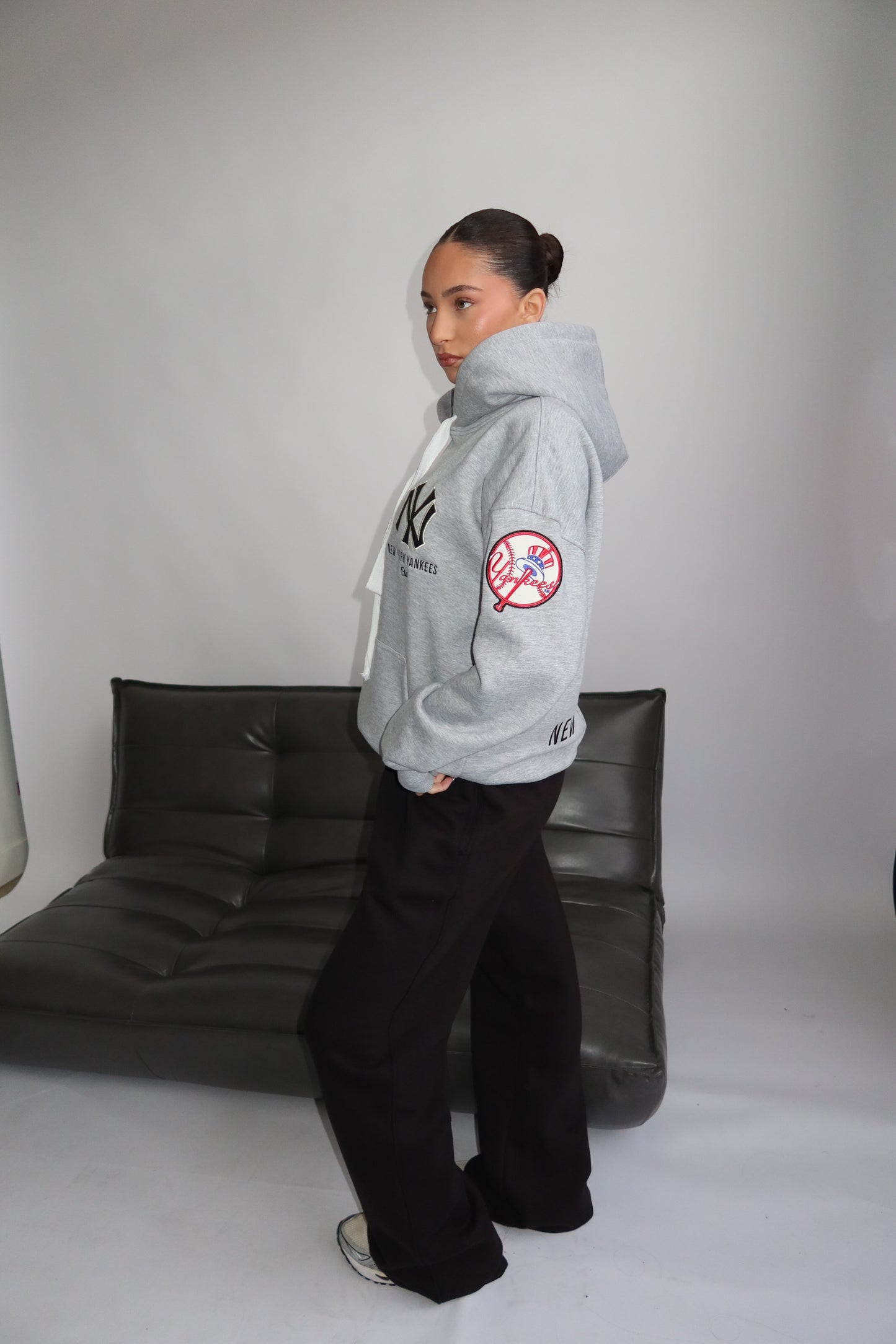 Priority hoodie; Priority Yankees hoodie - Marl Grey (Grijs)