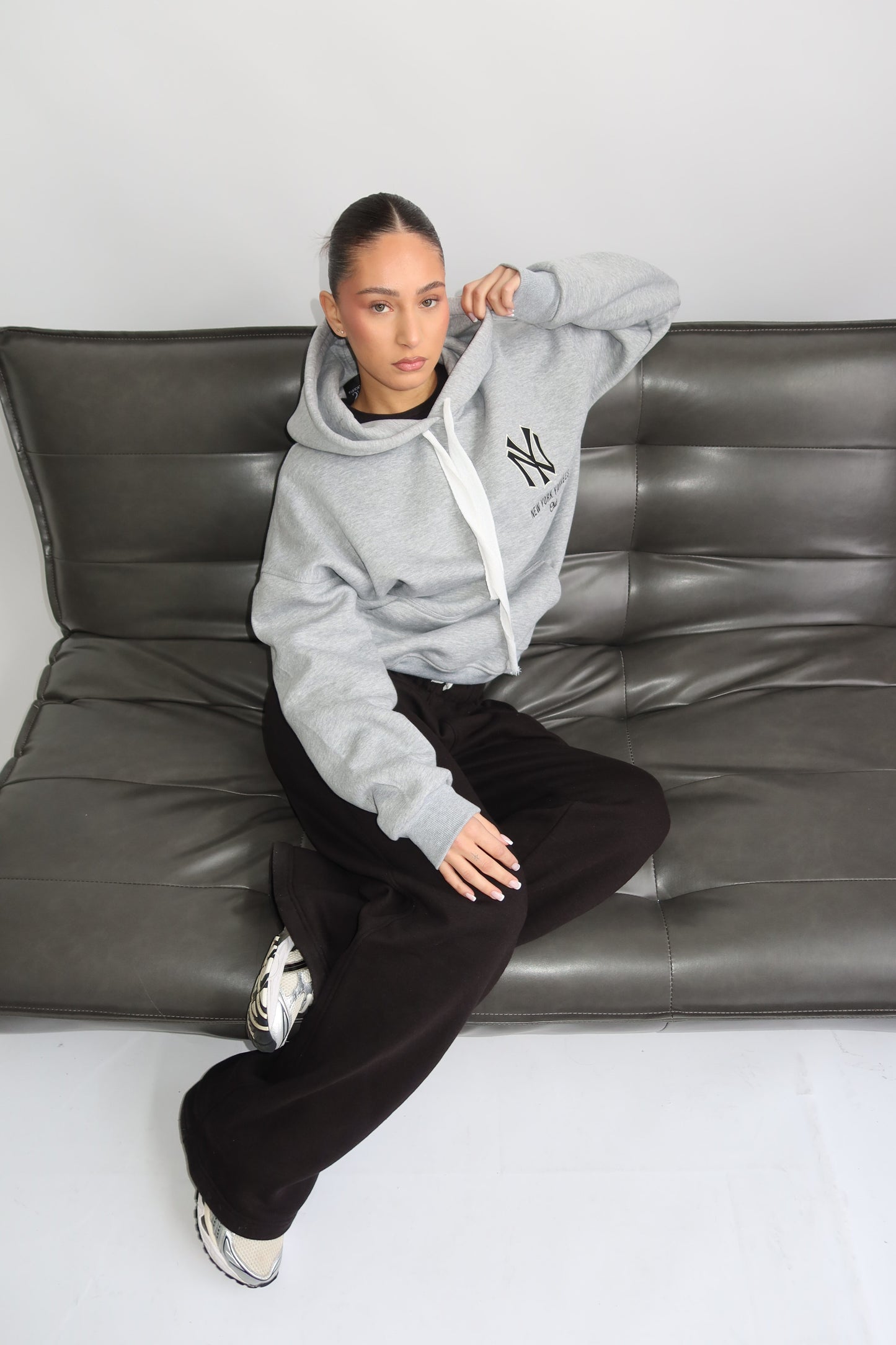 Priority hoodie; Priority Yankees hoodie - Marl Grey (Grijs)
