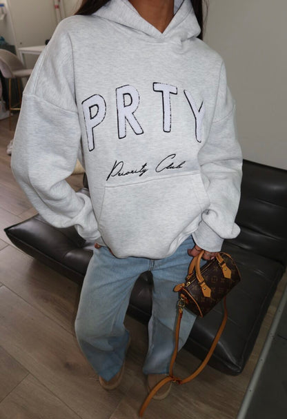 Priority hoodie; Priority teddy patch hoodie - Lichtgrijs (Melange Gray)