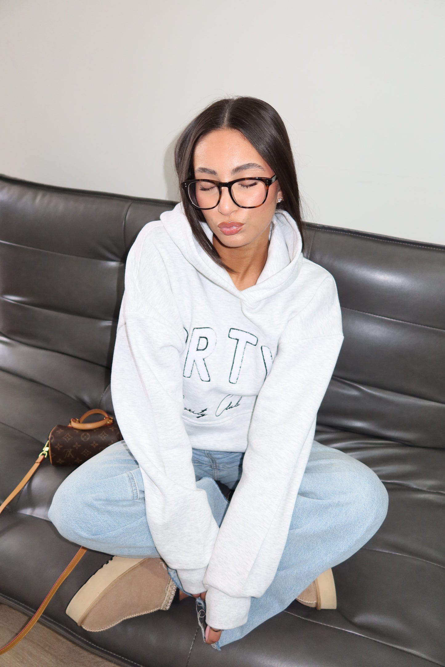 Priority hoodie; Priority teddy patch hoodie - Lichtgrijs (Melange Gray)