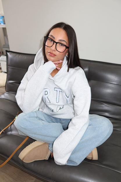 Priority hoodie; Priority teddy patch hoodie - Lichtgrijs (Melange Gray)