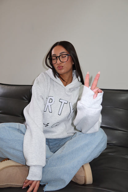 Priority hoodie; Priority teddy patch hoodie - Lichtgrijs (Melange Gray)