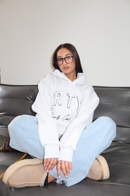 Priority hoodie; Priority teddy patch hoodie - Lichtgrijs (Melange Gray)