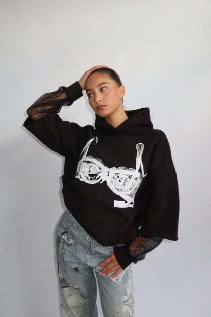 Priority hoodie; Priority Spice Lace hoodie - Zwart