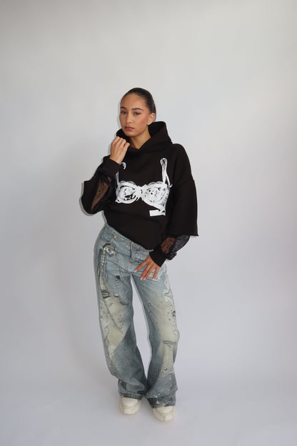 Priority hoodie; Priority Spice Lace hoodie - Zwart