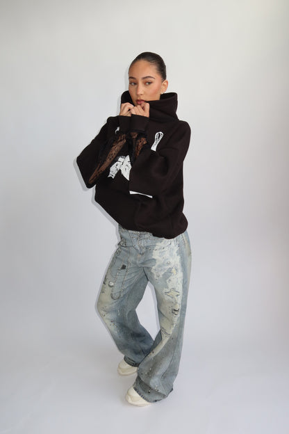 Priority hoodie; Priority Spice Lace hoodie - Zwart