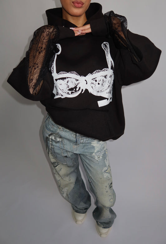 Priority hoodie; Priority Spice Lace hoodie - Zwart