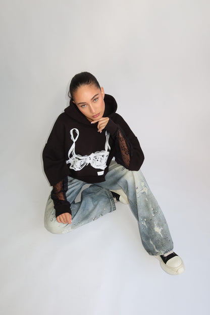 Priority hoodie; Priority Spice Lace hoodie - Zwart