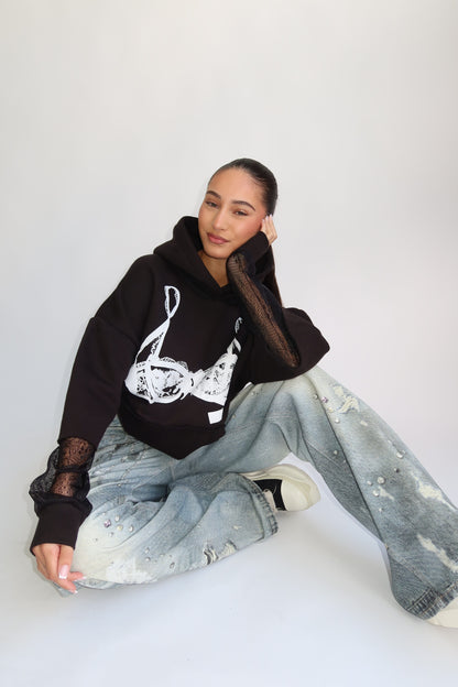 Priority hoodie; Priority Spice Lace hoodie - Zwart