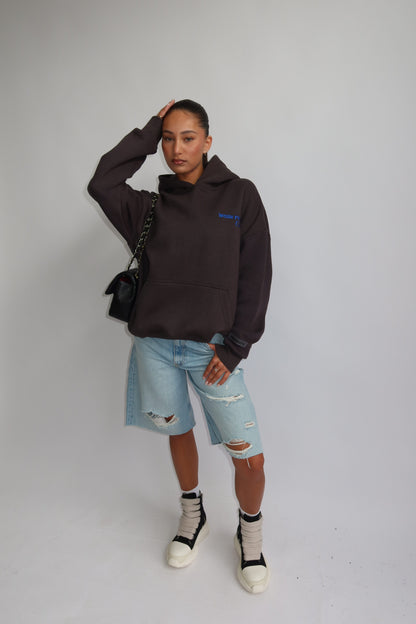 Priority hoodie; Work from Home club essential hoodie AW25 - Donkergrijs (Meteorite Gray)