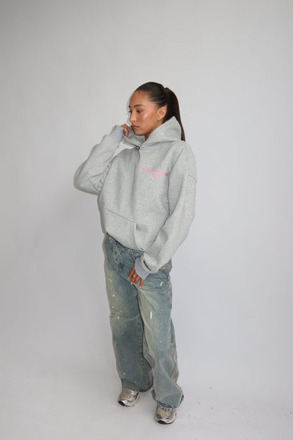 Priority hoodie; Work from Home club essential hoodie AW25 - Lichtgrijs (Melange Gray)